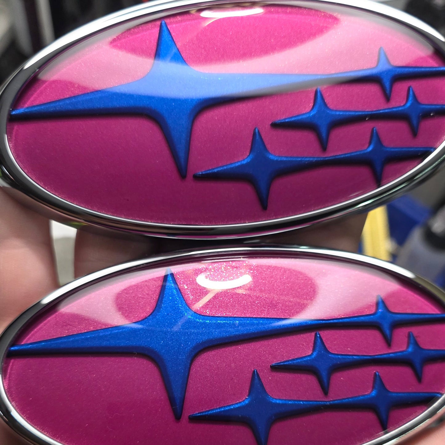 Ready to Ship - 15-21 WRX/STI World Rally Blue & STI Cherry Blossom Pink Badge Set