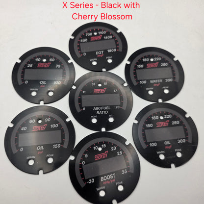 AEM & Innovate STI Gauge Custom Faces – X-Series & Classic - Subaru WRX / STI