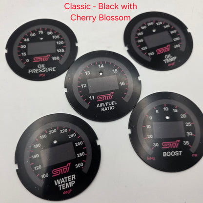 AEM & Innovate STI Gauge Custom Faces – X-Series & Classic - Subaru WRX / STI